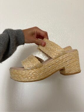 Coconuts by Matisse Natural Straw Woven Platform Slides
